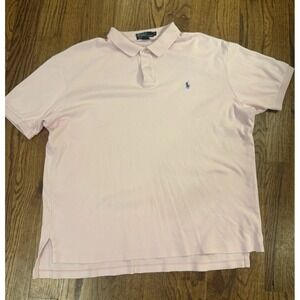 Polo Ralph Lauren Men's Polo Shirt XL Pink Cotton S/S Golf‎ Pony Logo Top